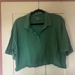 American Eagle cropped polo shirt
